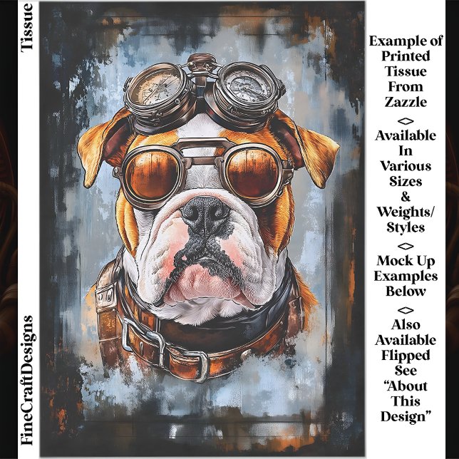 Industrial Retro Steampunk Bulldog EF2L Decoupage Tissue Paper (Creator Uploaded)