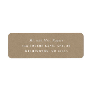 Industrial Rustic Chic Minimalist Return Address Label