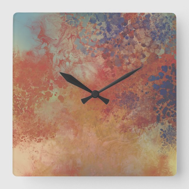 Industrial  Rustic Metallic Inspired Art Square Wall Clock (Front)