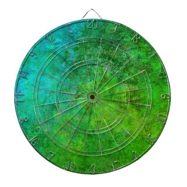 Industrial  Rustic Rust Inspired Art Green Blue  Dartboard (Front)