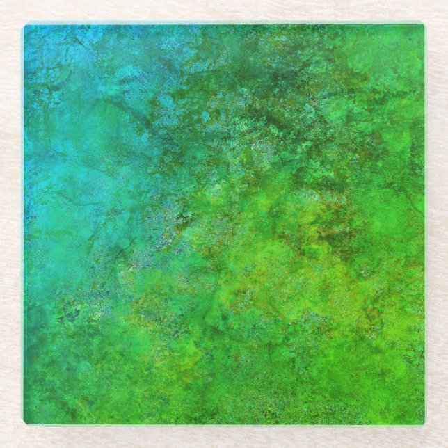 Industrial  Rustic Rust Inspired Art Home Interior Glass Coaster (Front)