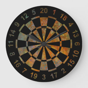 Industrial Rustic Rusty Copper Inspired Art Large Clock