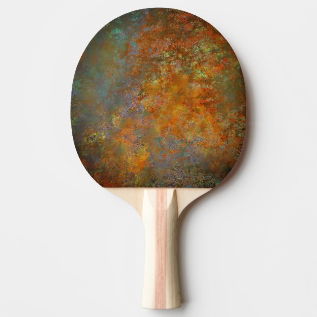 Industrial Rustic Rusty Copper Inspired Art Ping Pong Paddle (Front)