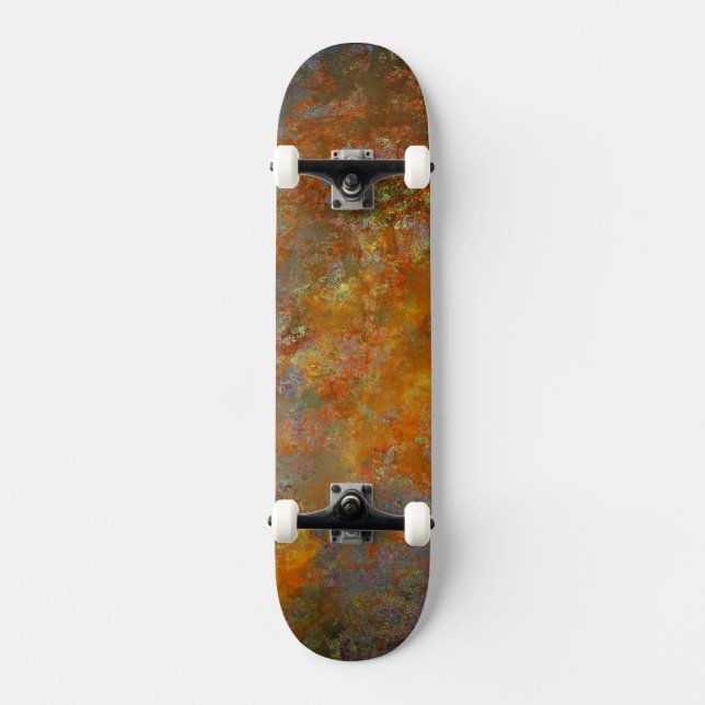 Industrial Rustic Rusty Copper Inspired Art Skateboard (Front)