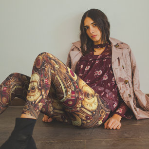 Industrial Rustic Steampunk Pattern Leggings