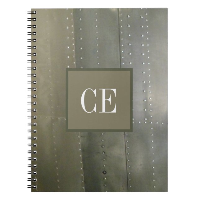 Industrial Silver Metal Texture Notebook (Front)