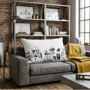Industrial Skyline Accent Pillow