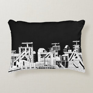 Industrial Skyline Accent Pillow