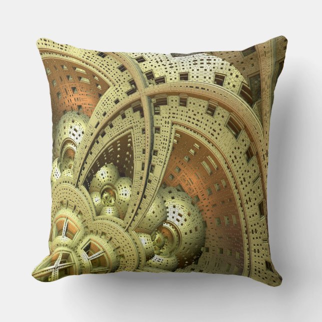 Industrial Steam Punk Cogwheels Cushion (Front)