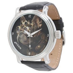 Industrial Steampunk French Bulldog Watch