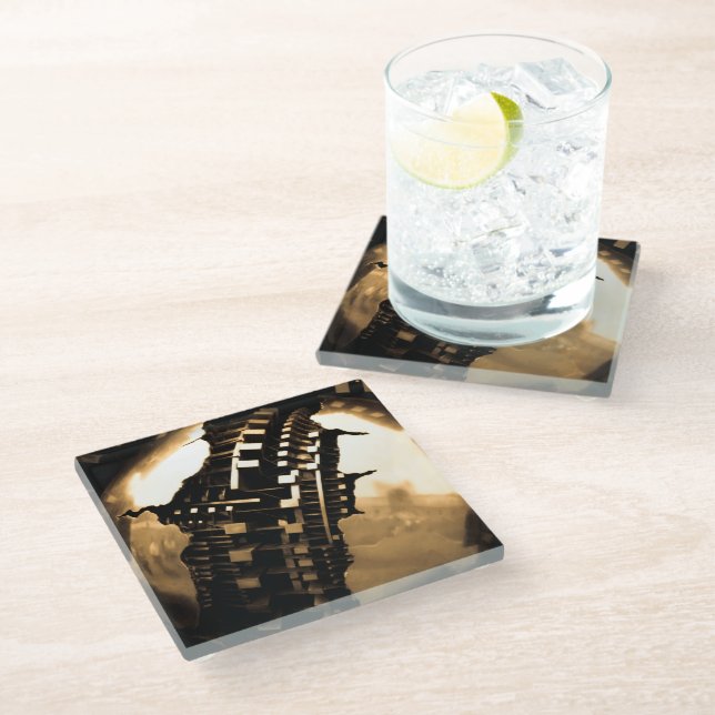 Industrial Steampunk  Glass Coaster (Angled)