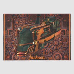 Industrial Steampunk Steam Train Tissue Paper