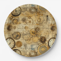 Industrial Steampunk Timepiece Sepia Brass