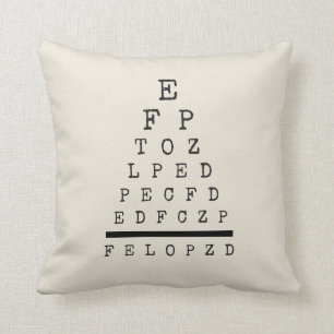 Industrial Style Decorative Throw Pillow Eye Chart
