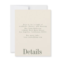 Industrial Summer Wedding Details Card