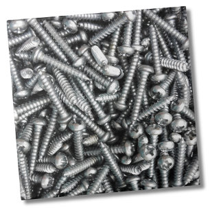 Industrial Unique Silver Screws Tool Garage Patter Ceramic Tile