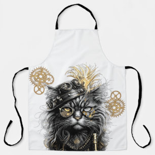 industrial victorian-era tThe Funky Steampunk Cat  Apron