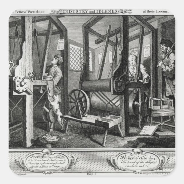 Industry and Idleness Square Sticker (Front)