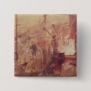 Industry on the Tyne: Iron and Coal (w/c) 15 Cm Square Badge