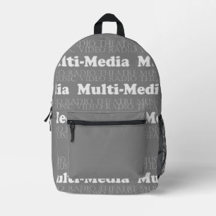 Industry-Themed Backpack - Multimedia Grey White