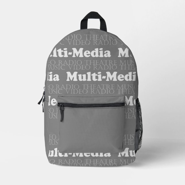 Industry-Themed Backpack - Multimedia Grey White (Front)