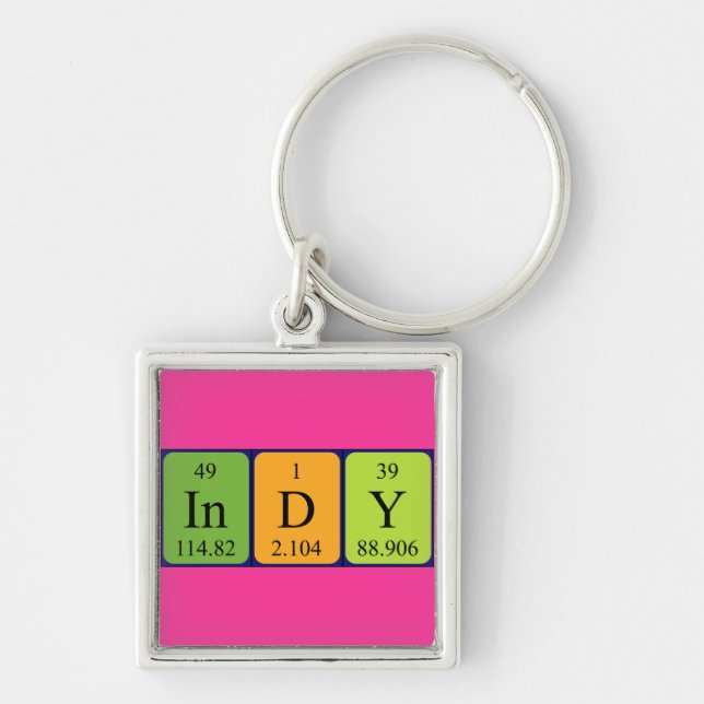 Indy periodic table name keyring (Front)