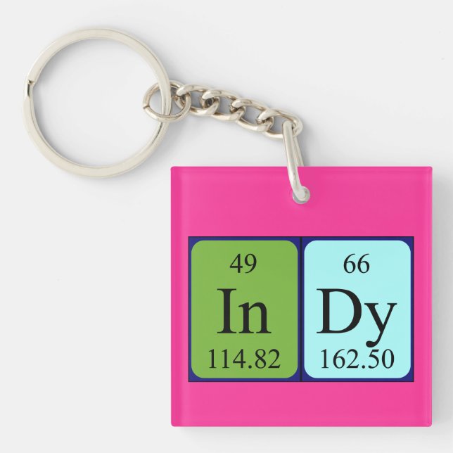 Indy periodic table name keyring (Front)