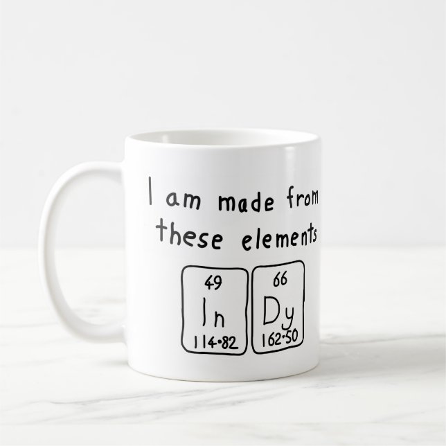 Indy periodic table name mug (Left)