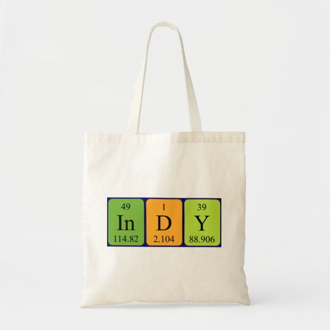Indy periodic table name tote bag (Front)