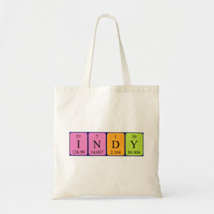 Indy periodic table name tote bag