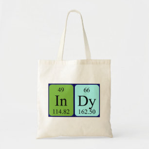 Indy periodic table name tote bag