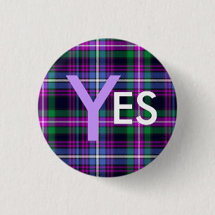 Indy Tartan Yes Scotland Independence Pinback 3 Cm Round Badge