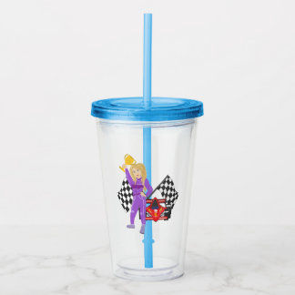 Indycar Race Chick Acrylic Tumbler