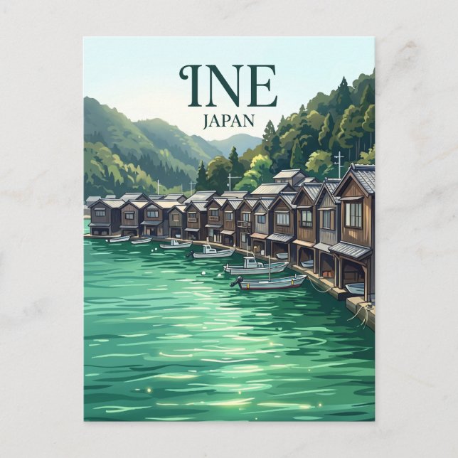 Ine no Funaya Japan Postcard (Front)
