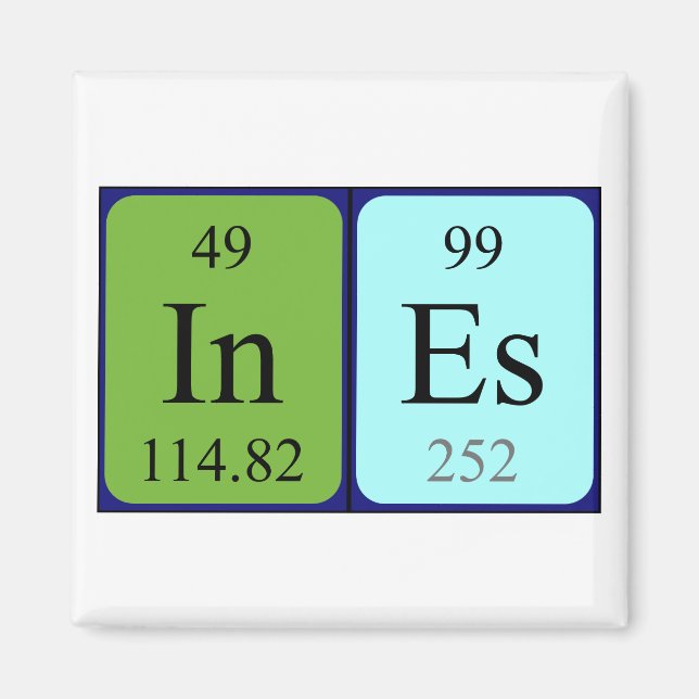 Ines periodic table name magnet (Front)