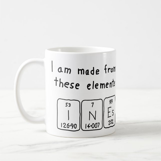 Ines periodic table name mug (Left)