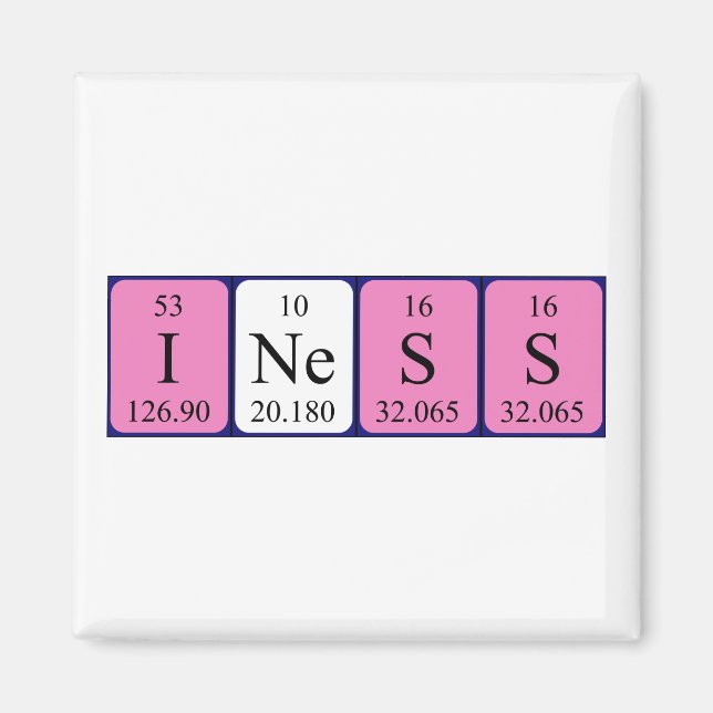 Iness periodic table name magnet (Front)