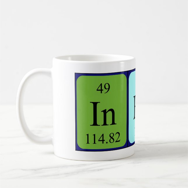 Iness periodic table name mug (Left)