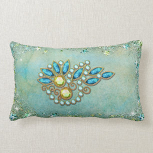 INESSA'S JEWELS: BLUE GREEN DREAM LUMBAR CUSHION