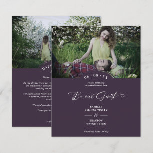 Inexpensive 2 Photos Collage Minimalist Save Date