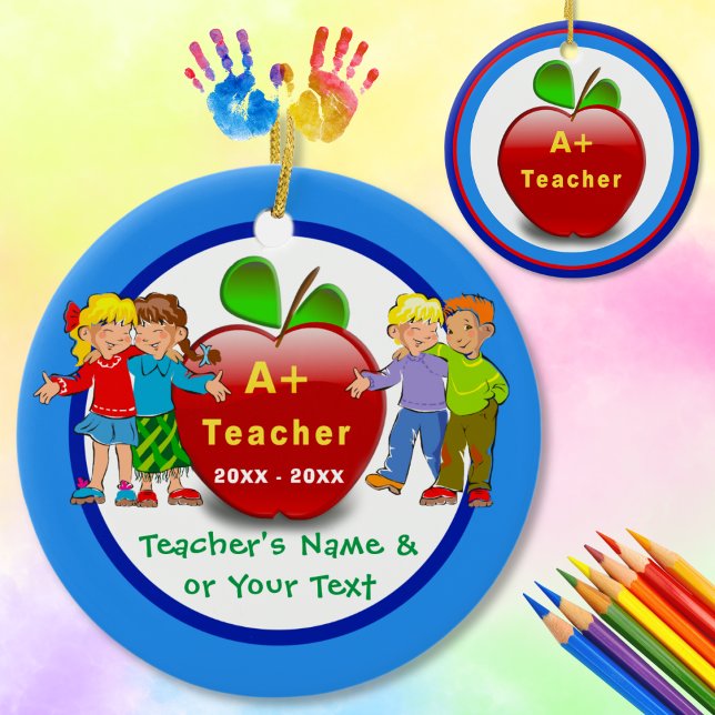 inexpensive 2 Sided Teacher Ornaments Personalised (Personalized teacher gifts. Teacher appreciation gifts. Teacher gift personalized. Thank You Teacher)