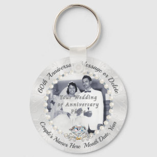 Inexpensive, 60th Wedding Anniversary Party Favour Key Ring
