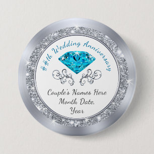 Inexpensive Anniversary Party Favours, Personalise 7.5 Cm Round Badge