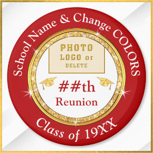 Inexpensive Class Reunion Gifts, Red, White, Gold Magnet