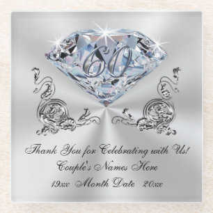 Inexpensive Diamond Wedding Anniversary Gift Ideas Glass Coaster