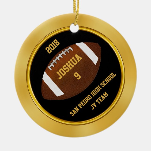 Inexpensive Football Ornaments Personalised (Front)