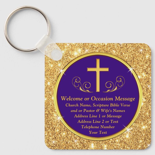 Inexpensive Gifts for Church Visitors, Customise Key Ring (Front)