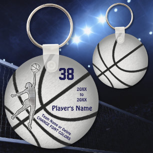 Inexpensive Girls Basketball Gifts, 4 Text Boxes Key Ring