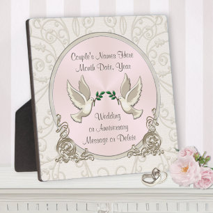 Inexpensive Personalised Wedding Gifts, Love Birds Plaque