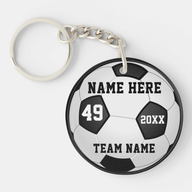 Inexpensive Personalized Soccer Team Gift Ideas Key Ring (Front)